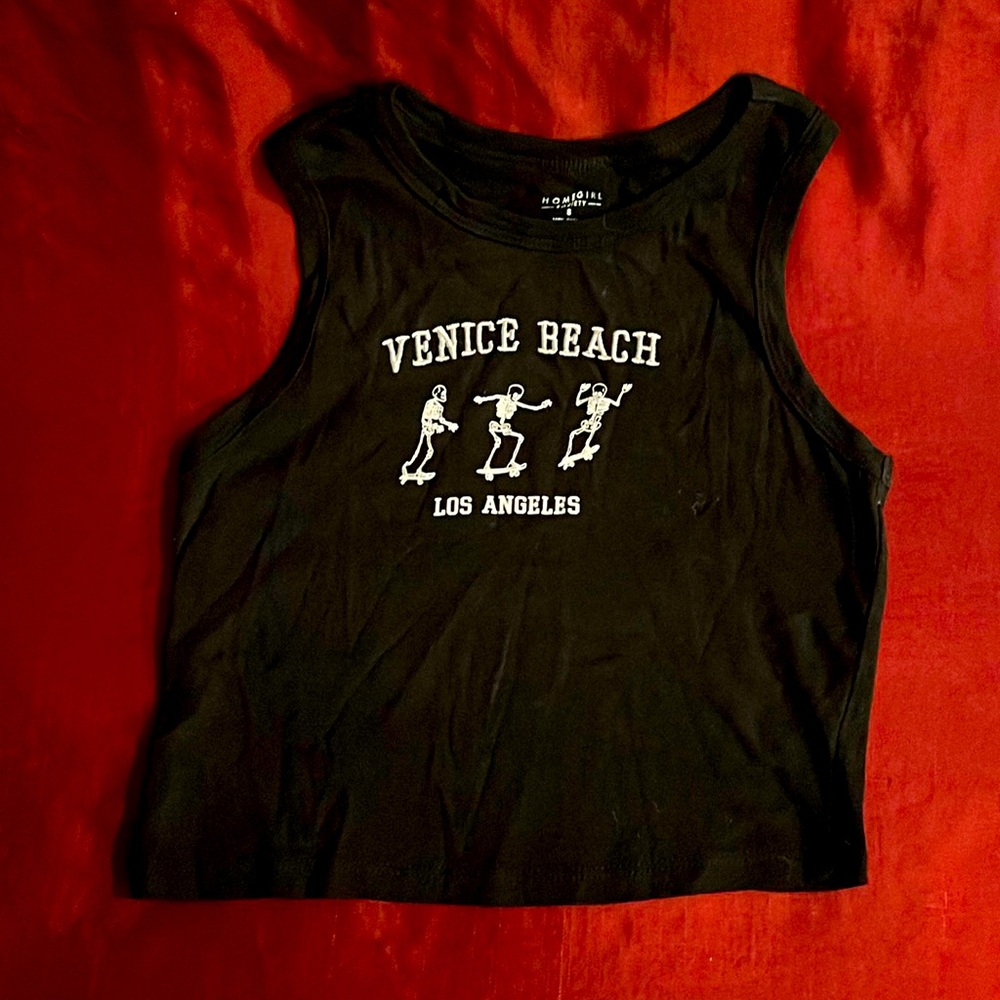 Monrow Black Venice Beach Tank Top